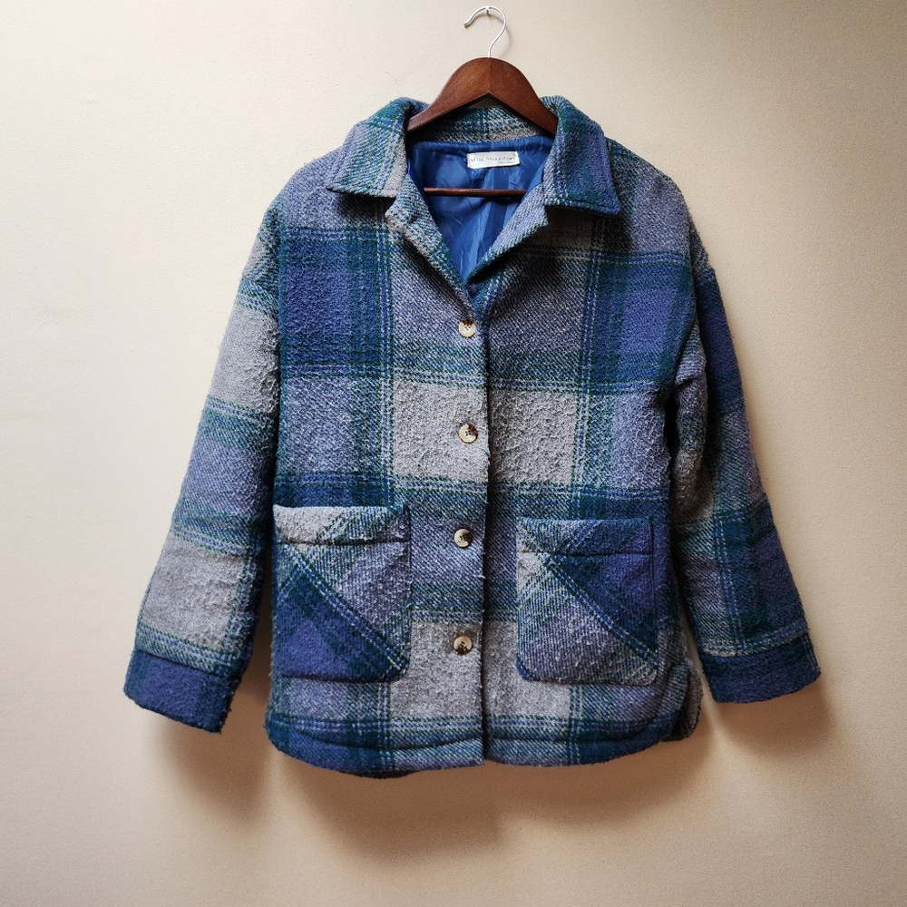 AS IS Little Mountain Blue Plaid Jacket M